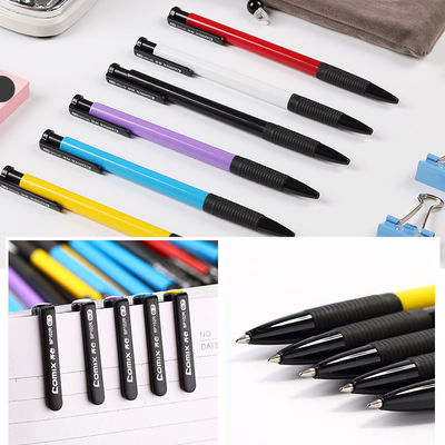 辦公學習首選 齊心藍色按動圓珠筆，批發免郵，品質無憂